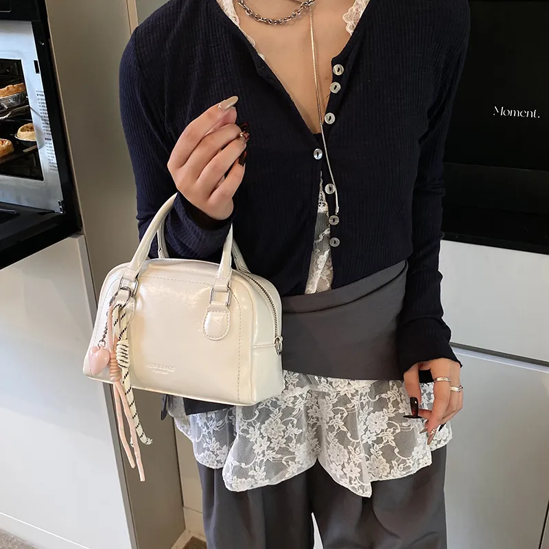 Cool PU Handbag Women's White/Blue/Silver/Pink/Black-2