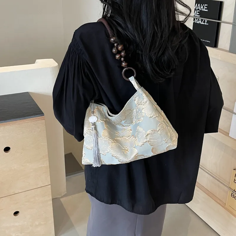 Cool Fabric Shoulder Bag Small Size Women's-2