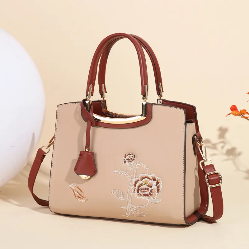 Cool PU Crossbody One Shoulder Handbag Women's Small Flower Style/Print Style-1