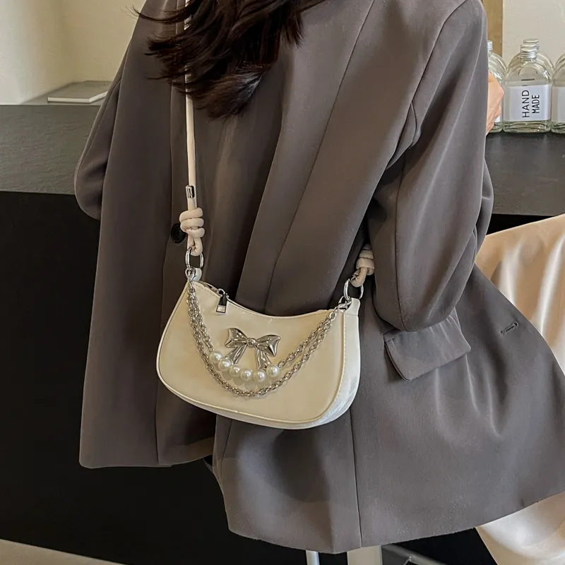 Cool PU Crossbody Bag, Shoulder Bag, Handbag Women's White/Black/Silver/Pink-4