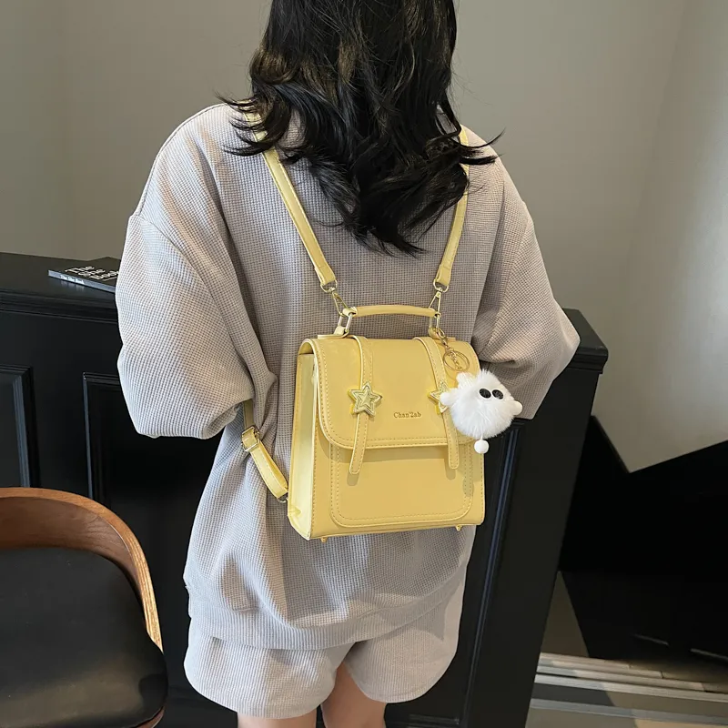 Cool PU Backpack Women's Pink/Green/Black/Yellow/Silver-14