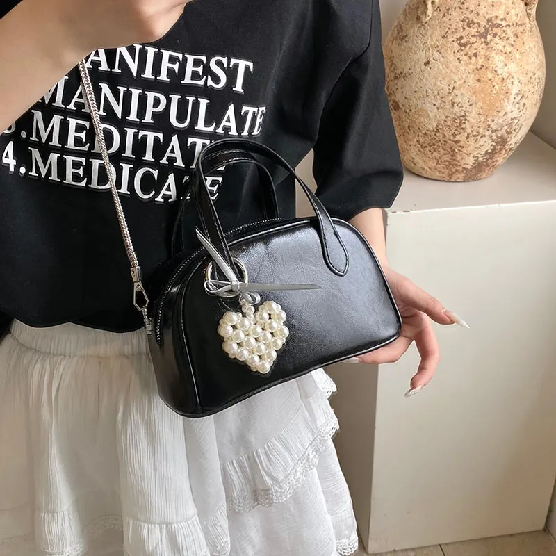 Cool PU One Shoulder Handbags Women's White/Pink/Black-11