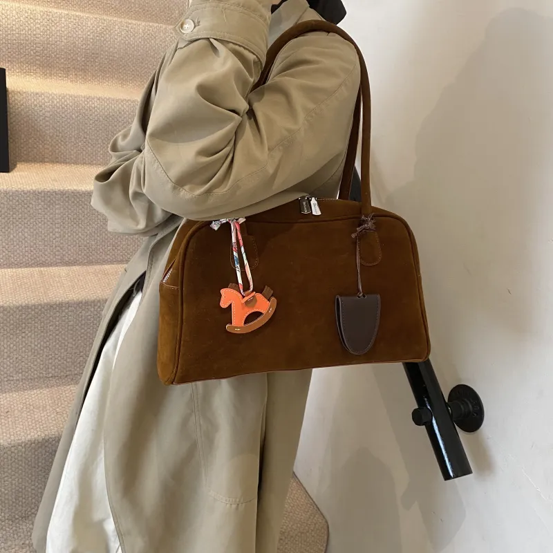 Cool Matte PU Shoulder Bag Regular Women's Coffee/Brown-8