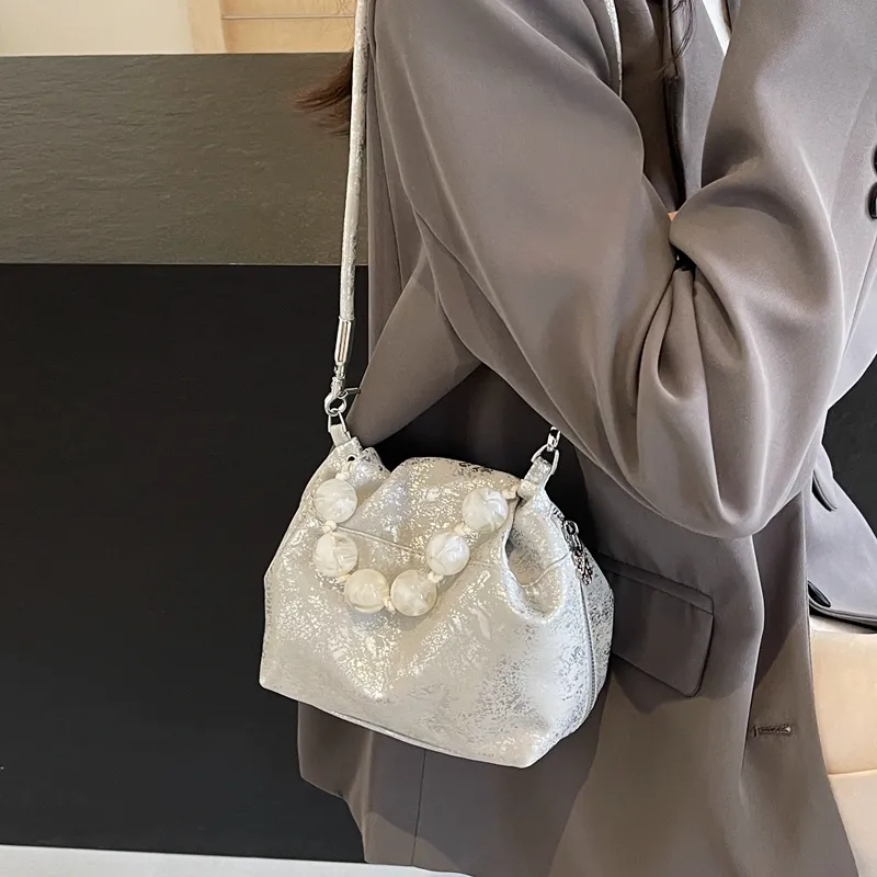 Cool PU Crossbody Bag Shoulder Bag Regular Women's Ecru/Silver/Pink/Green/Black/Blue-5
