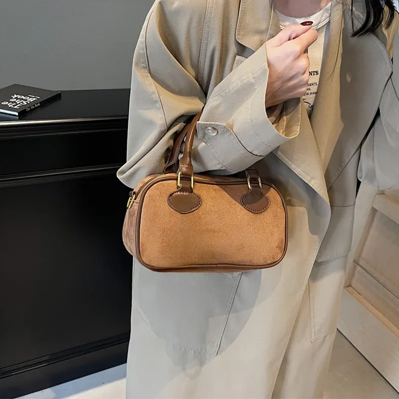 Cool Suede Handbag Women's Brown/Coffee/Pink/Black-1