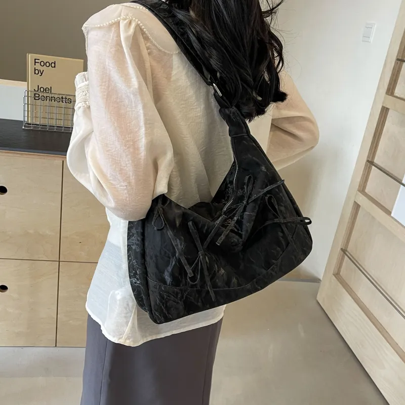 Cool Flannelette Shoulder Bag Women's Ecru/Silver/Black/Pink-11