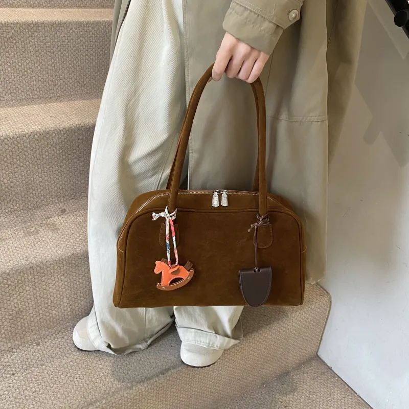 Cool Matte PU Shoulder Bag Regular Women's Coffee/Brown-7