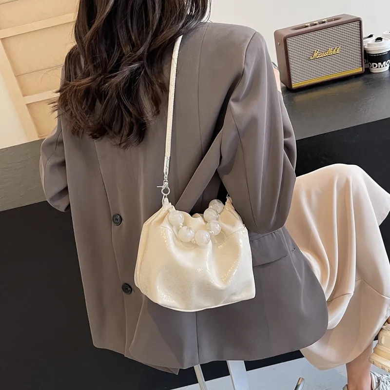 Cool PU Crossbody Bag Shoulder Bag Regular Women's Ecru/Silver/Pink/Green/Black/Blue-2
