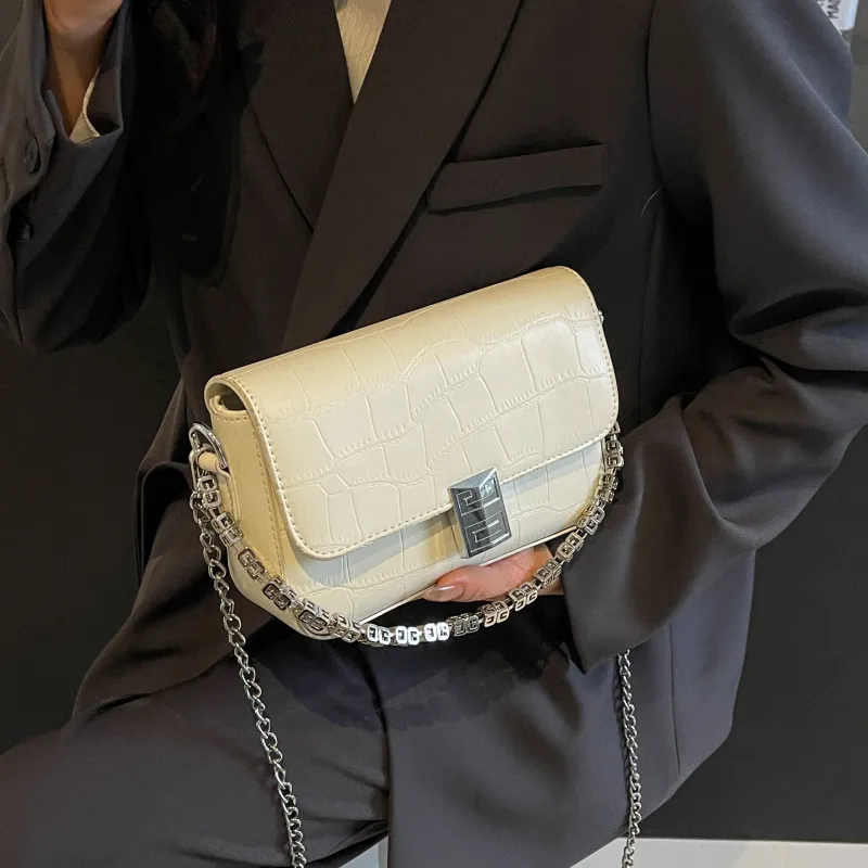 Cool Pu Portable Crossbody Bag, Shoulder Bag Regular Women's Ecru/Silver/Black/Brown-8