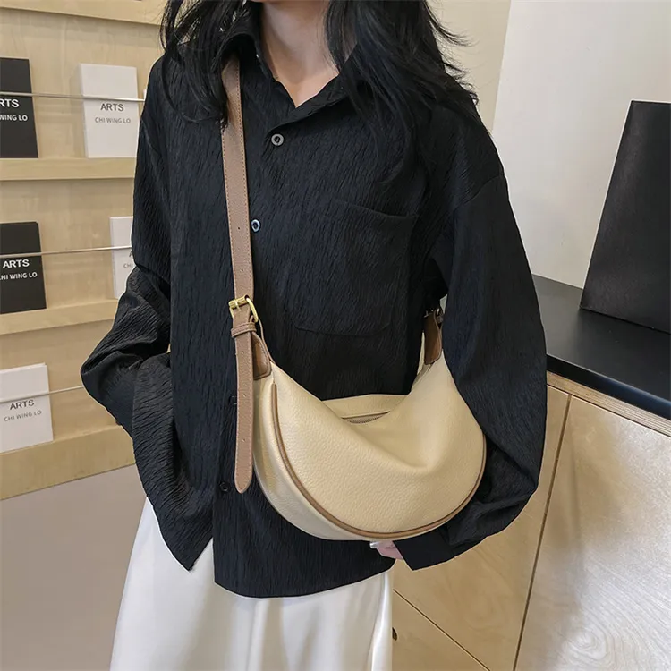 Cool Pu Shoulder Bag Crossbody Bag Regular Khaki/Brown/Black-1