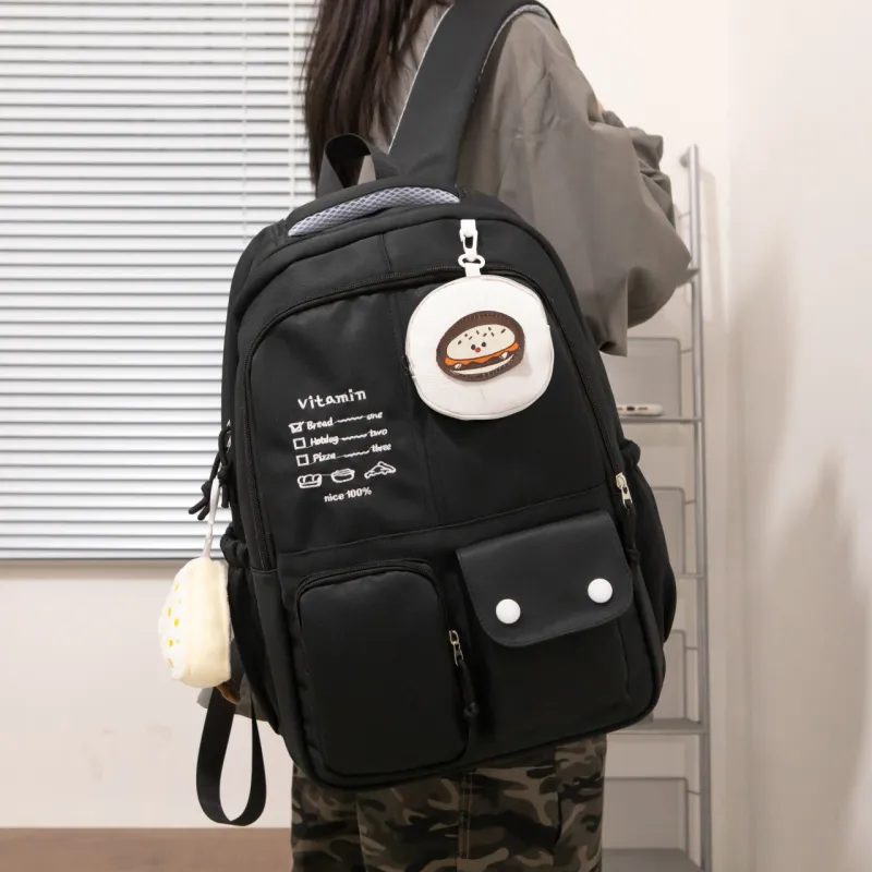 Cool Nylon Backpack Unisex Multicolor-16