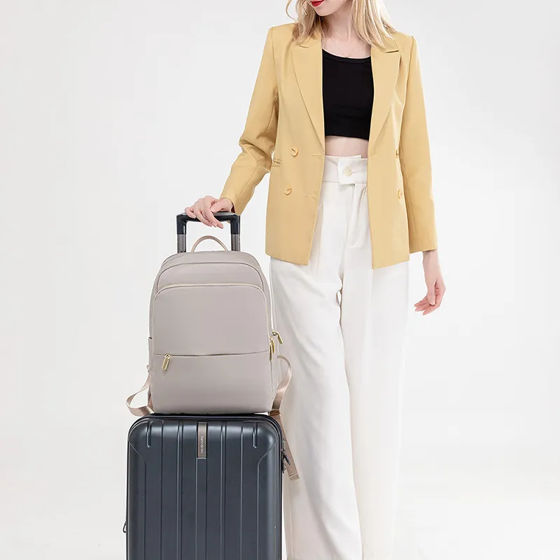 ALLDeaR Oxford Backpack Women's Apricot Gray/Dirty Pink/Dark Gray/Black & Apricot & Brown-1