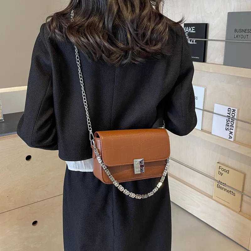 Cool Pu Portable Crossbody Bag, Shoulder Bag Regular Women's Ecru/Silver/Black/Brown-2