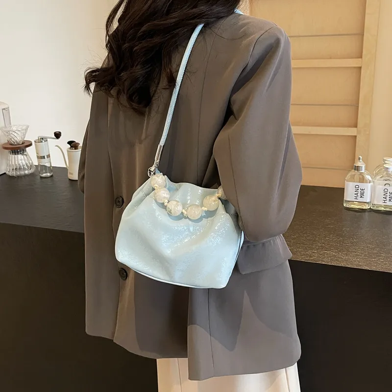 Cool PU Crossbody Bag Shoulder Bag Regular Women's Ecru/Silver/Pink/Green/Black/Blue-22
