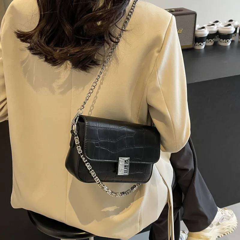 Cool Pu Portable Crossbody Bag, Shoulder Bag Regular Women's Ecru/Silver/Black/Brown-18