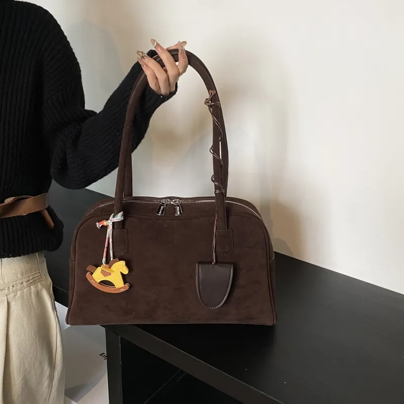 Cool Matte PU Shoulder Bag Regular Women's Coffee/Brown-1