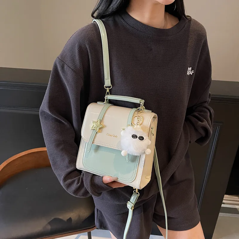 Cool PU Backpack Women's Pink/Green/Black/Yellow/Silver-7
