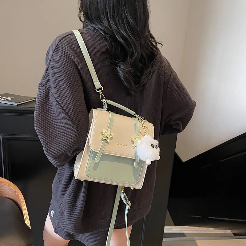 Cool PU Backpack Women's Pink/Green/Black/Yellow/Silver-6