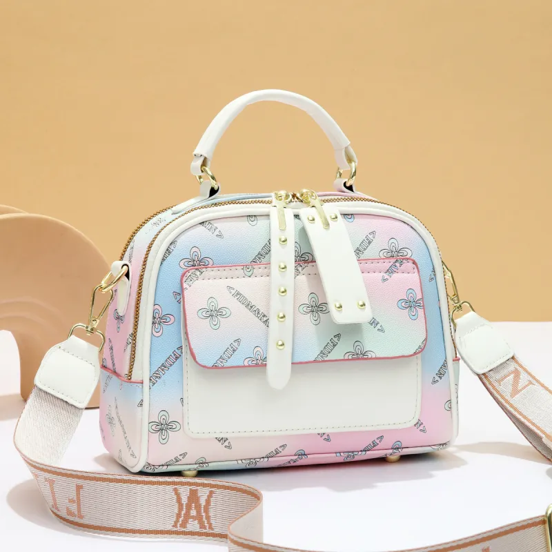 Cool PU One Shoulder Handbag Women's Multicolor-7
