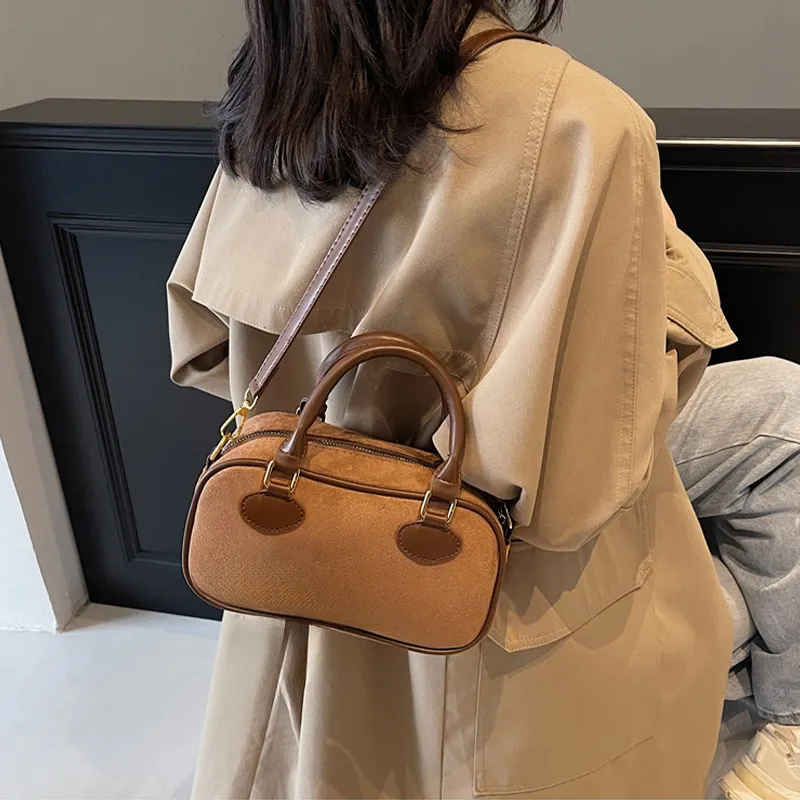Cool Suede Handbag Women's Brown/Coffee/Pink/Black-2