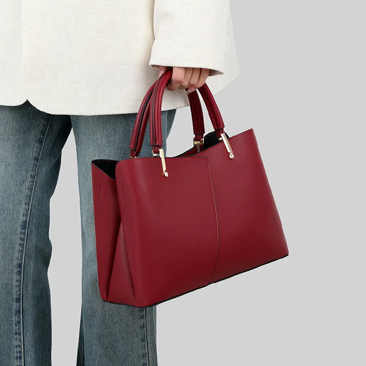 Cool Pu One Shoulder Handbag Regular Women's Khaki, Red, Black-7