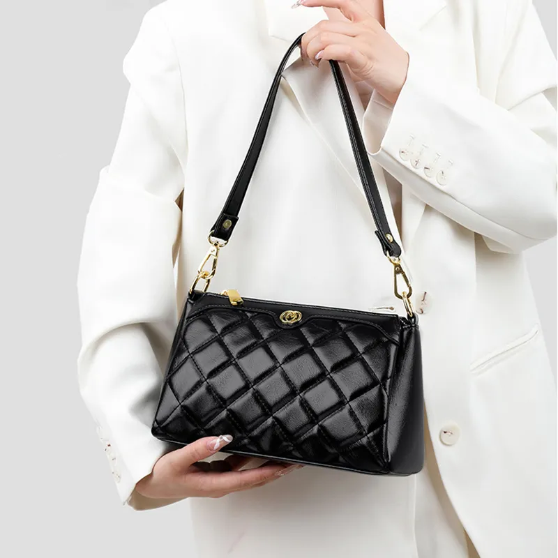 Cool PU Small Square Crossbody Bag, Shoulder Bag Women's Ecru/Black-4