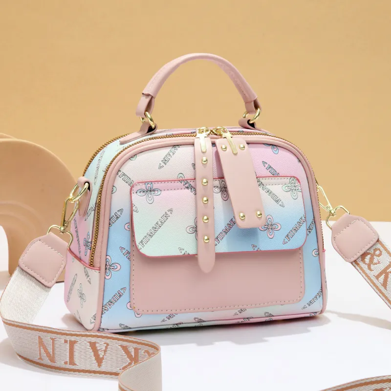 Cool PU One Shoulder Handbag Women's Multicolor-1