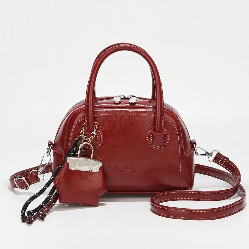 Cool PU Boston Bag, Crossbody Handbag Women's Multicolor-1