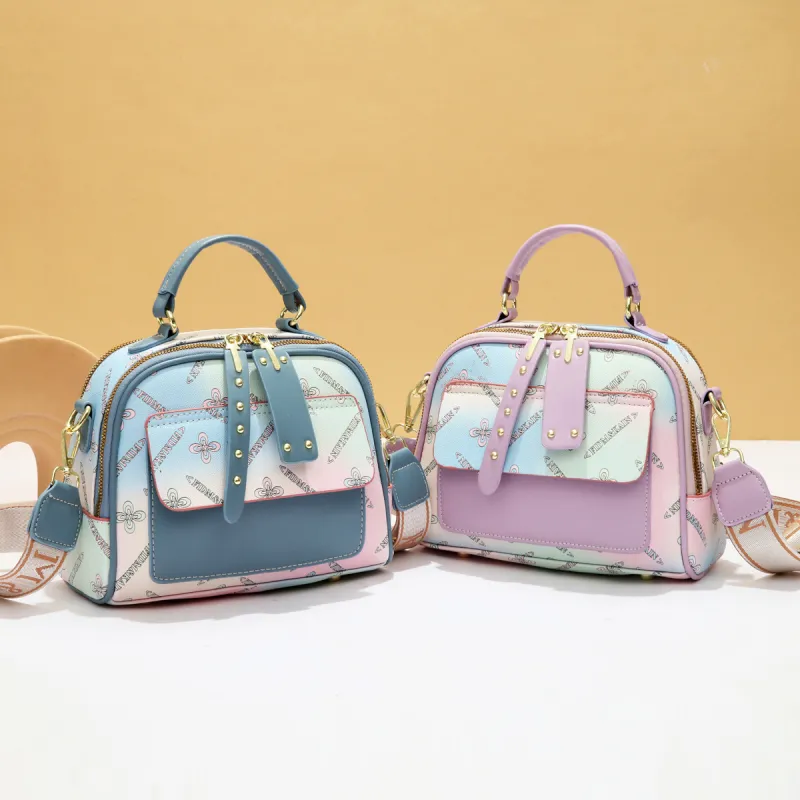 Cool PU One Shoulder Handbag Women's Multicolor-3