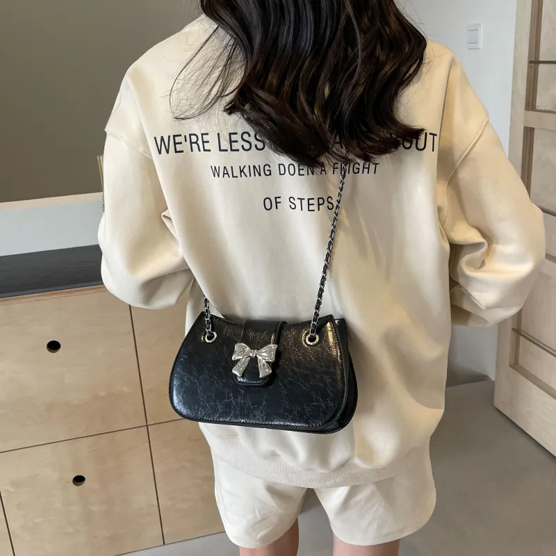 Cool PU Chain Bag Shoulder Bag Crossbody Bag Shoulder Bag Regular Women's Black/Ecru/Silver/Pink-2