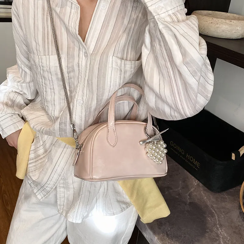 Cool PU One Shoulder Handbags Women's White/Pink/Black-6