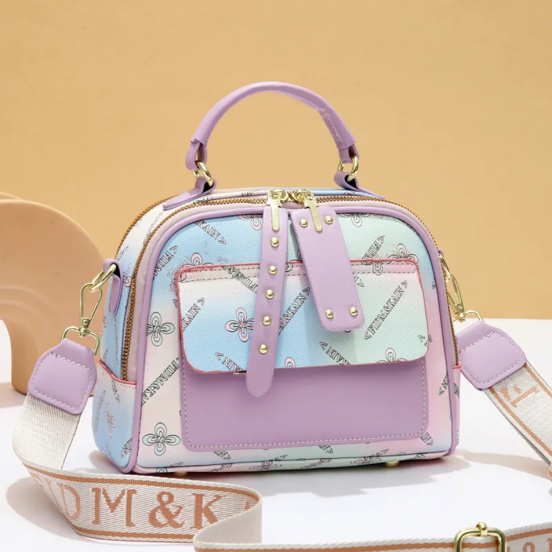 Cool PU One Shoulder Handbag Women's Multicolor-9