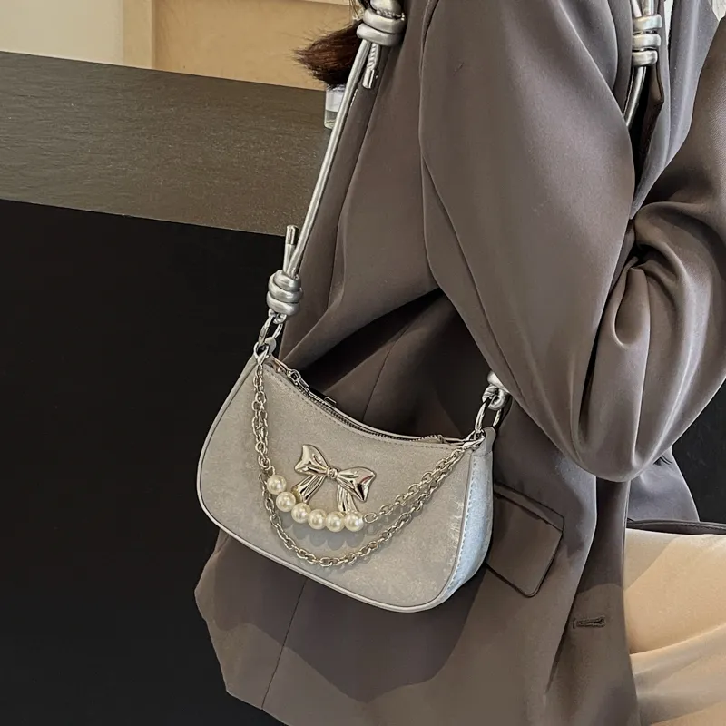 Cool PU Crossbody Bag, Shoulder Bag, Handbag Women's White/Black/Silver/Pink-6