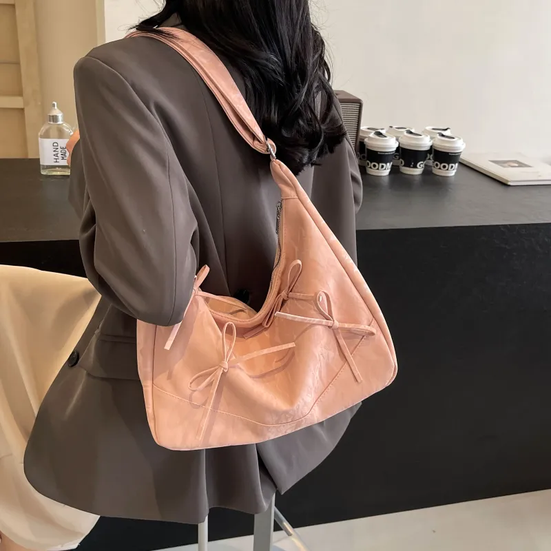 Cool Flannelette Shoulder Bag Women's Ecru/Silver/Black/Pink-13