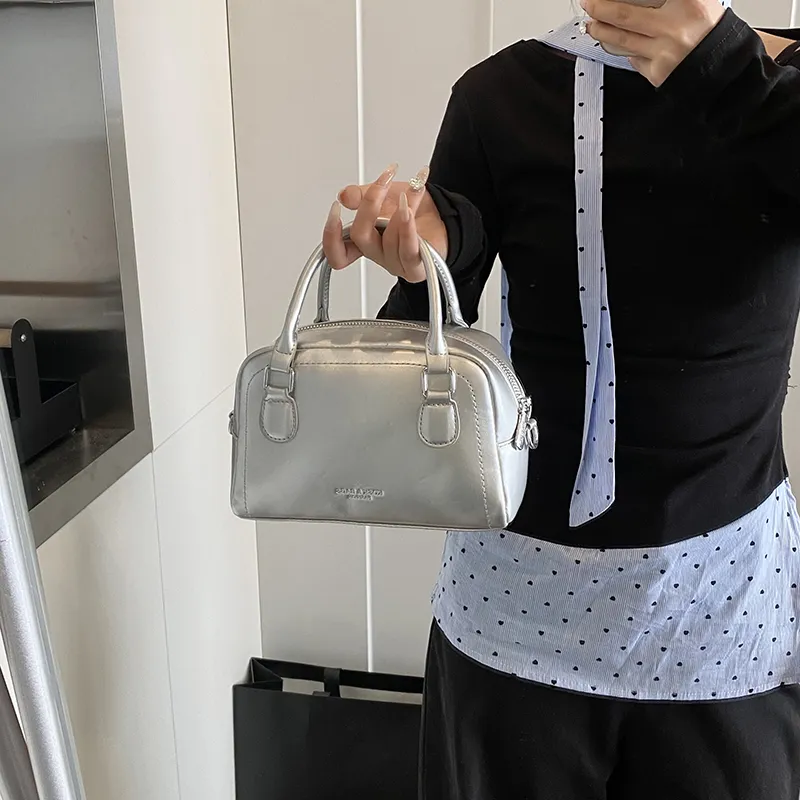 Cool PU Handbag Women's White/Blue/Silver/Pink/Black-9