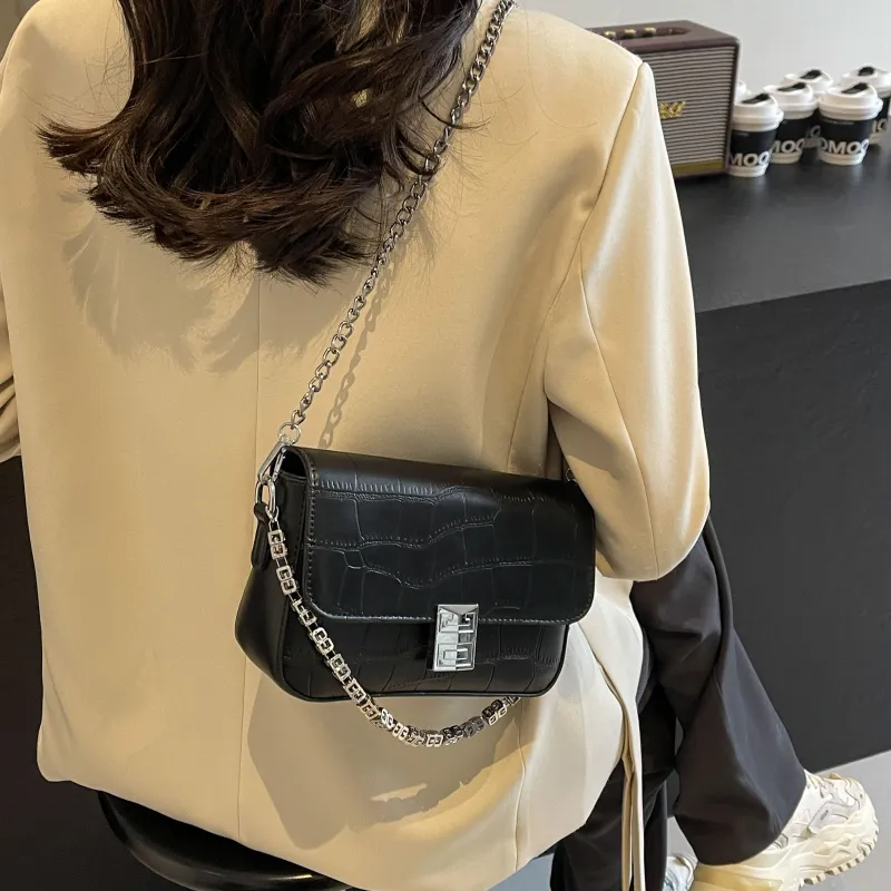Cool Pu Portable Crossbody Bag, Shoulder Bag Regular Women's Ecru/Silver/Black/Brown-17