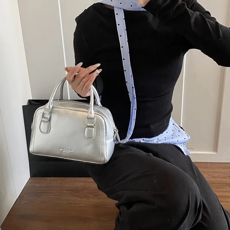Cool PU Handbag Women's White/Blue/Silver/Pink/Black-10