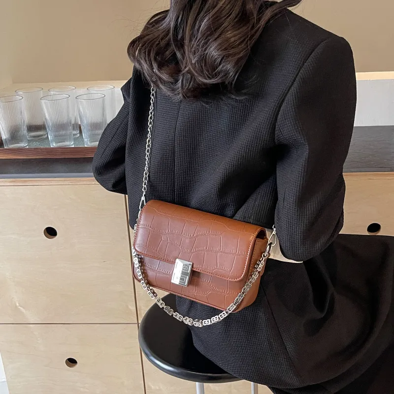 Cool Pu Portable Crossbody Bag, Shoulder Bag Regular Women's Ecru/Silver/Black/Brown-1