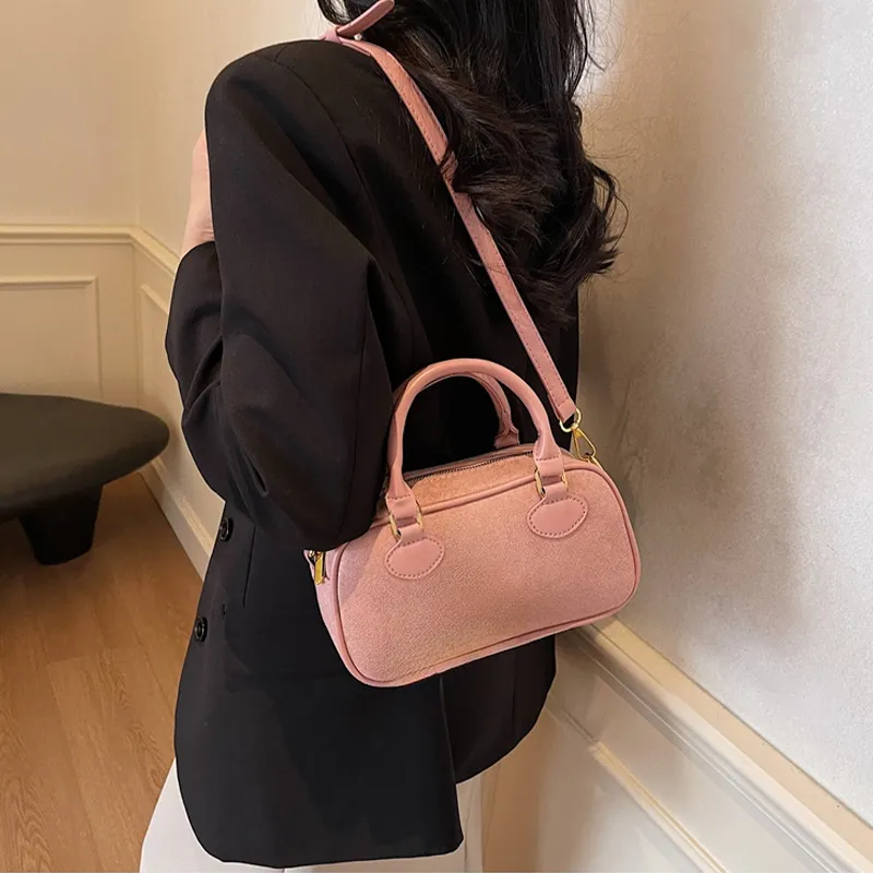 Cool Suede Handbag Women's Brown/Coffee/Pink/Black-9