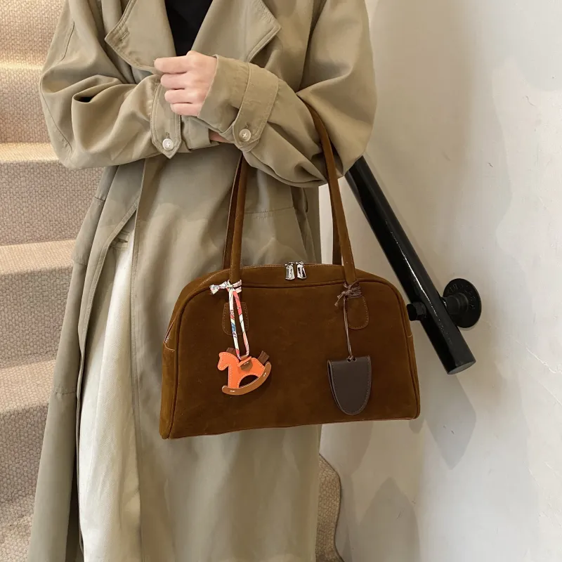 Cool Matte PU Shoulder Bag Regular Women's Coffee/Brown-9