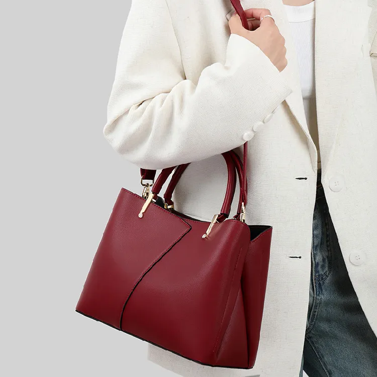 Cool Pu One Shoulder Handbag Regular Women's Khaki, Red, Black-6
