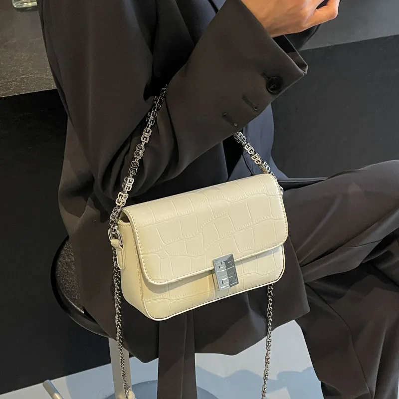 Cool Pu Portable Crossbody Bag, Shoulder Bag Regular Women's Ecru/Silver/Black/Brown-6