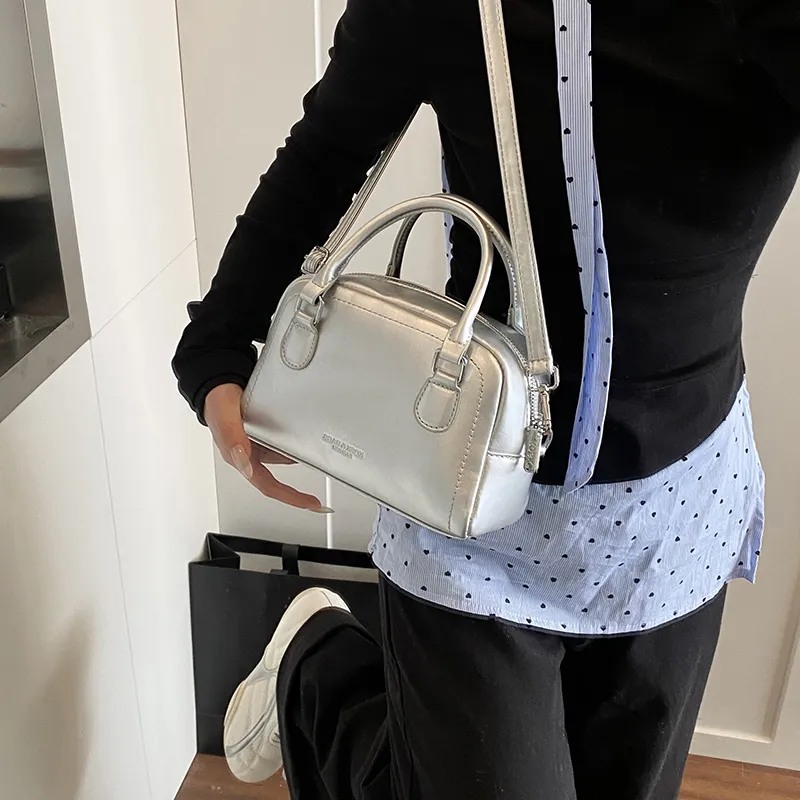 Cool PU Handbag Women's White/Blue/Silver/Pink/Black-11