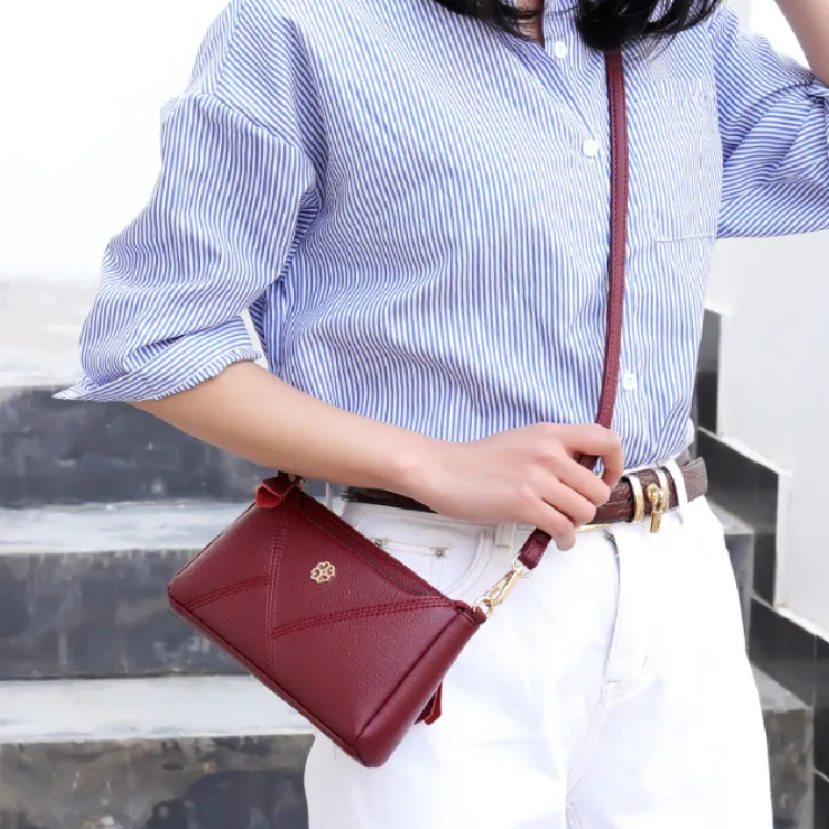 Cool Pu One Shoulder Crossbody Clutch Regular Women's Burgundy/Purple/Green/Black-1