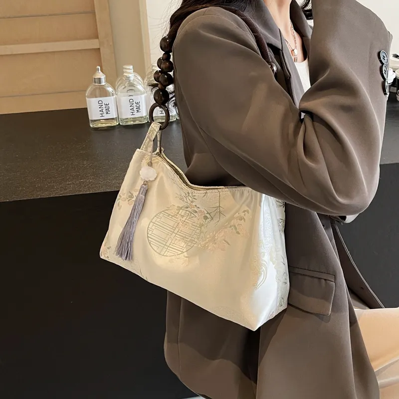 Cool Fabric Shoulder Bag Small Size Women's-6