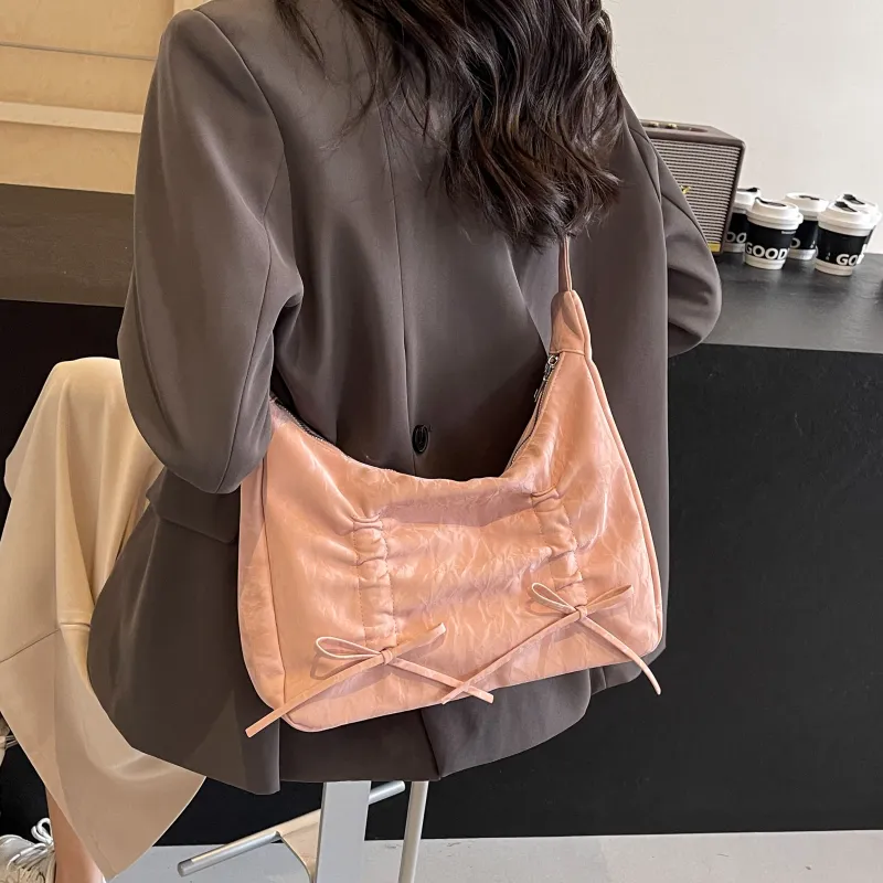 Cool Pu Portable Crossbody Bag, Shoulder Bag Women's Ecru/Silver/Black/Pink-14
