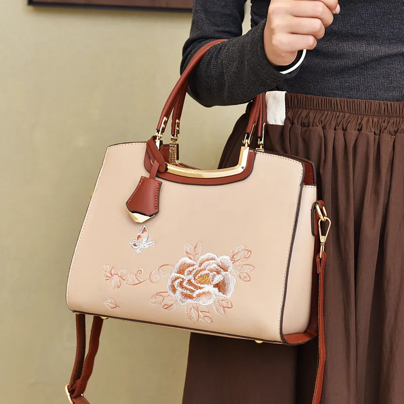 Cool PU Crossbody One Shoulder Handbag Women's Small Flower Style/Print Style-4