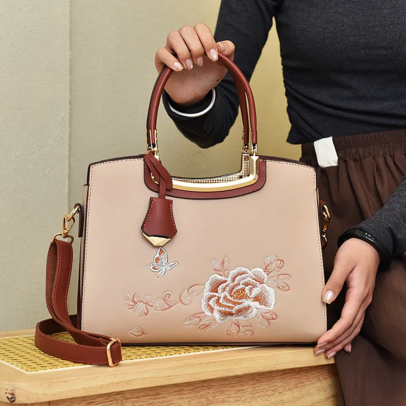 Cool PU Crossbody One Shoulder Handbag Women's Small Flower Style/Print Style-3