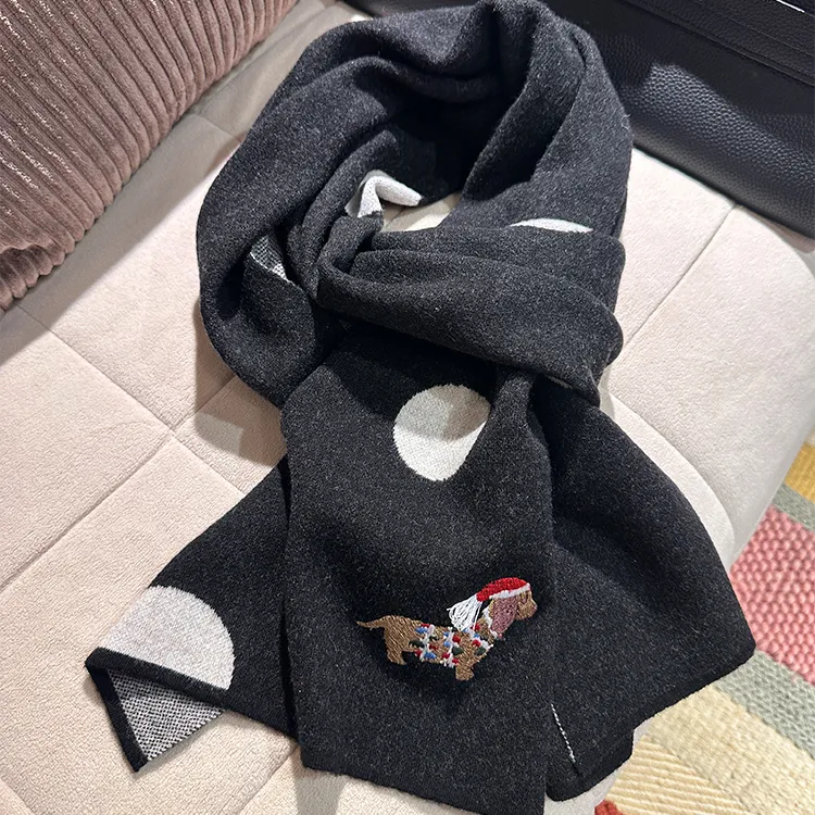 Lagur Merino Wool Knit Scarves Women's-5