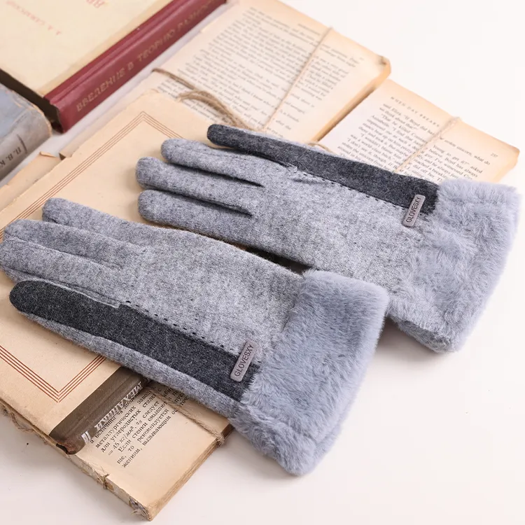 Lagur Wool Blend Knit Gloves Women's-4